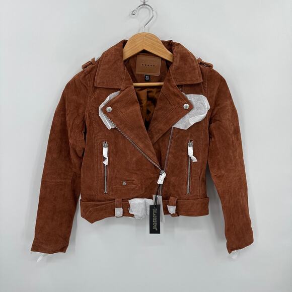 Blank NYC Suede Leather Moto Jacket in El Dorado Size XS NWT - Picture 4 of 9